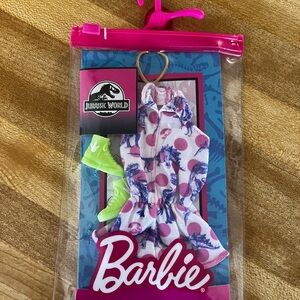 Barbie Kids Dinosaur Print Hair Accessory Set - Pink and Green